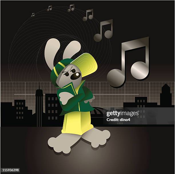 b. rabbit the b-boy - gangsta rap stock illustrations