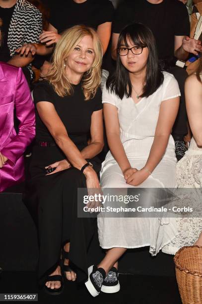 Meg Ryan and her daughter Daisy True Ryan attend the Schiaparelli Haute Couture Fall/Winter 2019 2020 show as part of Paris Fashion Week on July 01,...