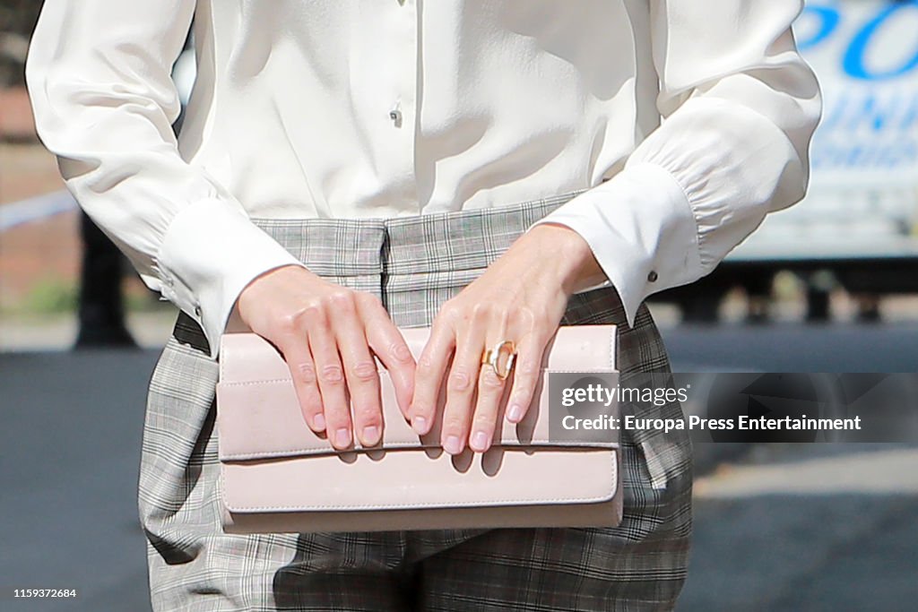 Queen Letizia Attends A Meeting At The AECC