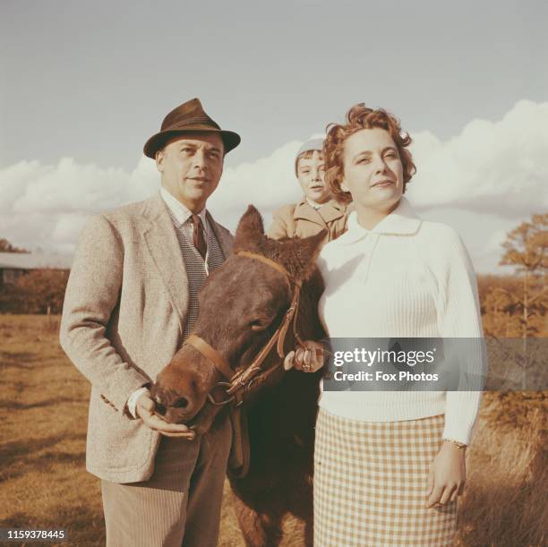 Czech-born British actor Herbert Lom with his family on their farm, January 1962.