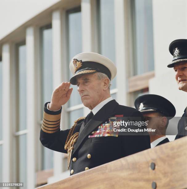 Lord Louis Mountbatten visits the Metropolitan Police College in London, UK, 2nd April 1969.