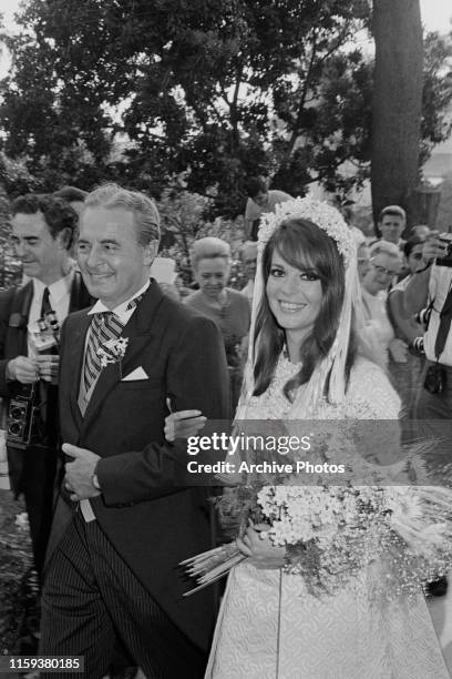 American actress Natalie Wood arrives for her wedding to British agent Richard Gregson, 30th May 1969.