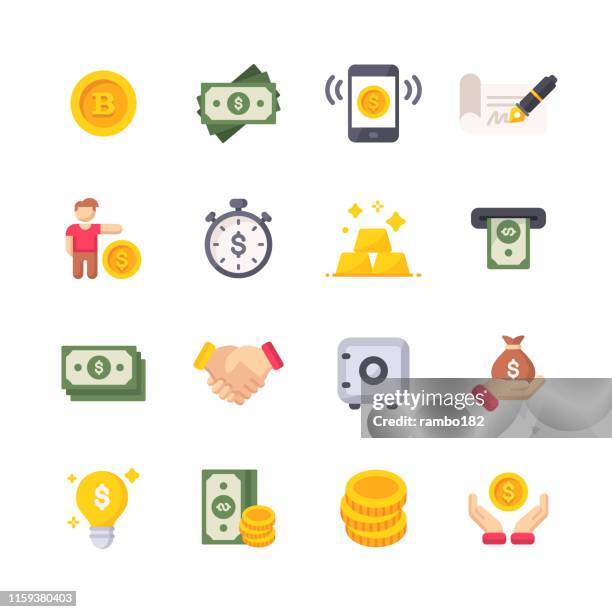 geld flache icons. material design icons. pixel perfekt. für mobile und web. enthält symbole wie geld, dollar-rechnung, finanzen, mobile zahlungen, persönliche finanzen, safe, money bag. - mobile zahlung stock-grafiken, -clipart, -cartoons und -symbole