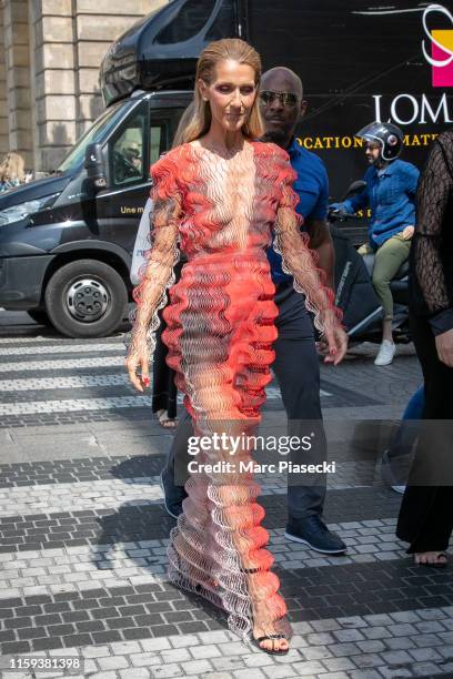 Singer Celine Dion is seen on July 01, 2019 in Paris, France.