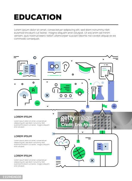 education infographic design - learning infographic stock illustrations
