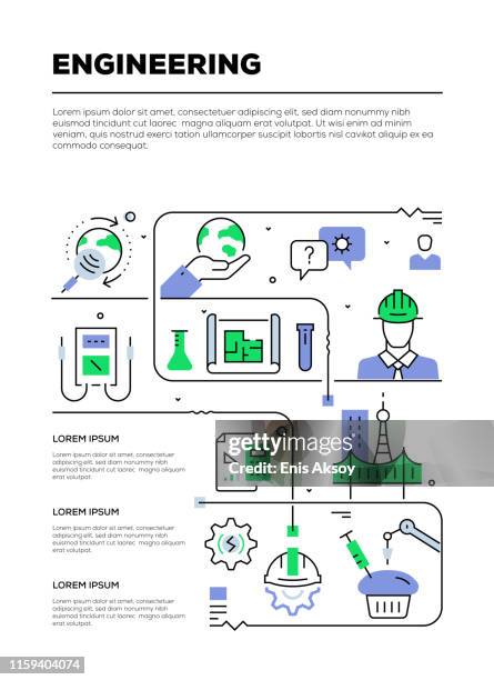 engineering infographic design - architect computer stock illustrations