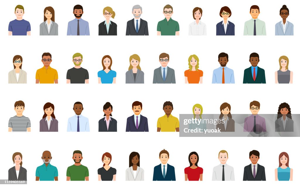 Zakenmensen Avatars set