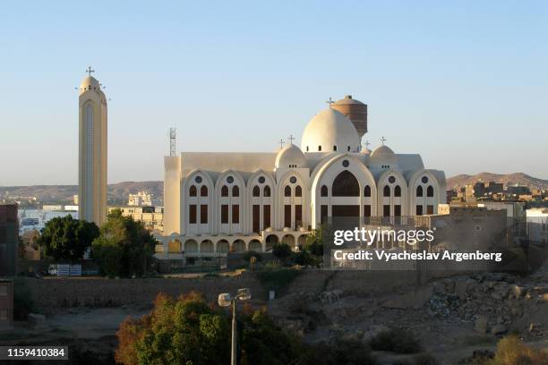 archangel michael’s coptic orthodox cathedral, aswan, egypt - coptic christians stock pictures, royalty-free photos & images