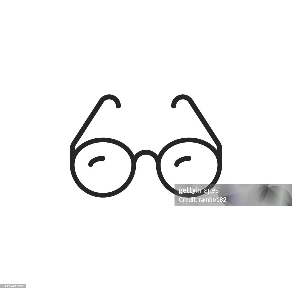 Icona linea occhiali. Tratto modificabile. Pixel Perfetto. Per dispositivi mobili e Web.