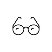 Glasses Line Icon. Editable Stroke. Pixel Perfect. For Mobile and Web.