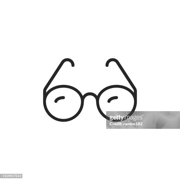 glasses line icon. editable stroke. pixel perfect. for mobile and web. - spectacles stock illustrations