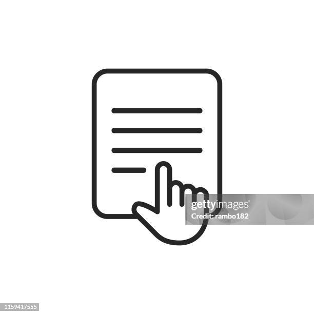 e-reader line icon. editable stroke. pixel perfect. for mobile and web. - ereader stock illustrations