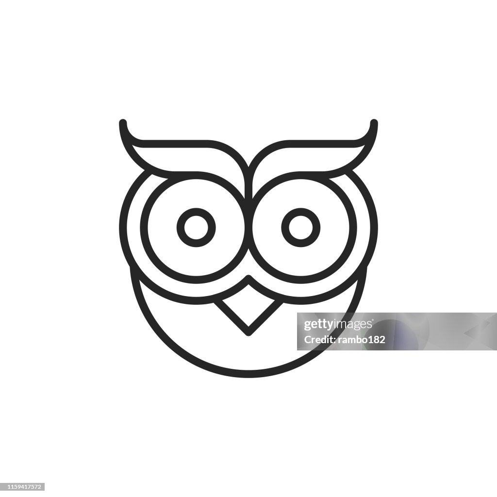 Owl Line Icon. Editable Stroke. Pixel Perfect. For Mobile and Web.