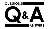 Q&A. Questions and answers. Black icon.