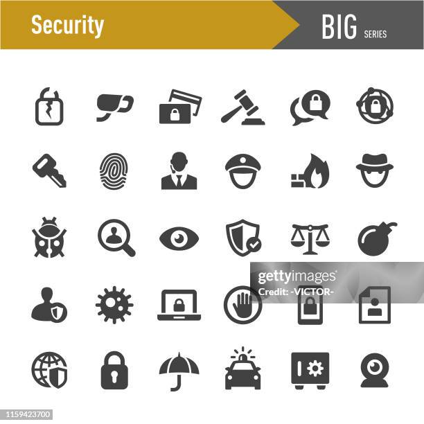 stockillustraties, clipart, cartoons en iconen met veiligheid iconen-grote serie - security camera