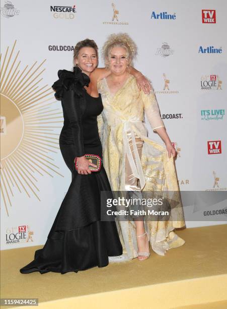 Tammy Macintosh and Celia Ireland arrive at the 61st Annual TV WEEK Logie Awards at The Star Gold Coast on June 30, 2019 on the Gold Coast, Australia.
