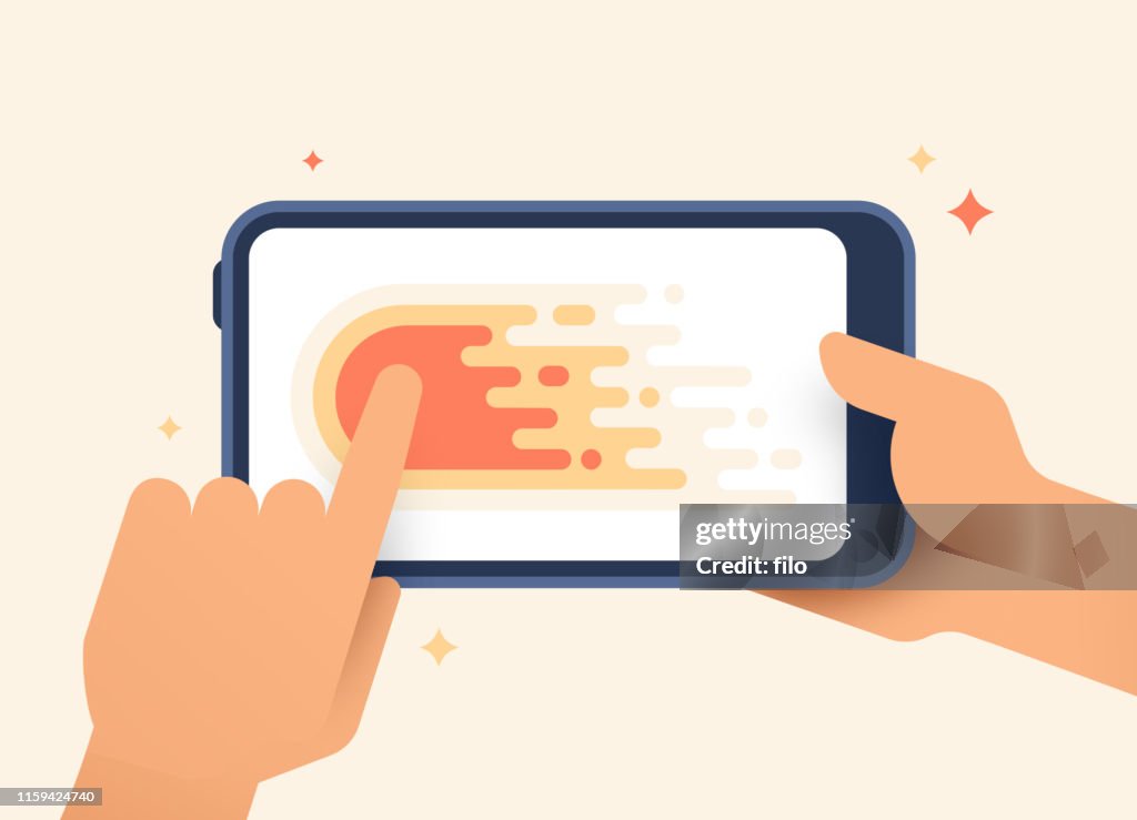 Mobile Device Swiping Left Gesture