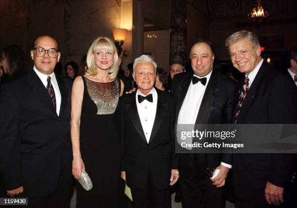 Nick Geanopoulos, Margo Catsimatidis, John Rigas, John Catsimatidis, and New York City Council Speaker Peter Valone pose at The Metropolitan Club...