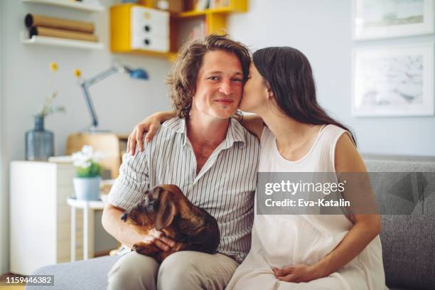 family portrait - young couple with baby stock pictures, royalty-free photos & images