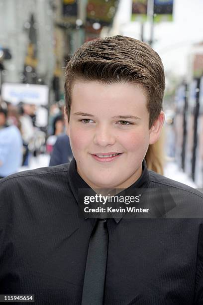 Actor Riley Griffiths arrives at the premiere of 20th Century Fox's "Mr. Popper's Penguins" held at Grauman's Chinese Theatre on June 12, 2011 in...