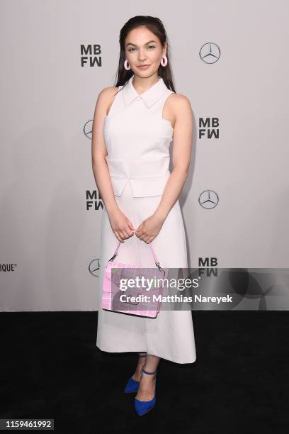 Emma Drogunova attends the KXXK show during the Berlin Fashion Week Spring/Summer 2020 at ewerk on July 01, 2019 in Berlin, Germany.