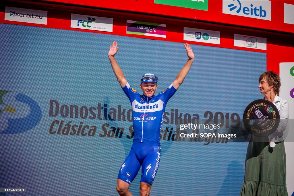 Remco Evenepoel after winning his first UCI WORLD TOUR race...