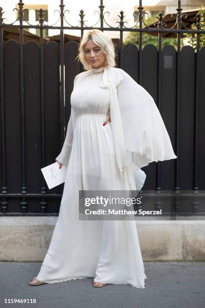 Caroline Vreeland is seen on the street during Paris Fashion Week Haute Couture on July 01, 2019 in Paris, France.