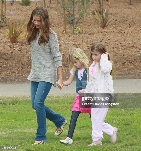 Actress Denise Richards and daughters Lola Rose Sheen and Sam Sheen attend the Elizabeth Glaser Pediatric AIDS Foundation's "A Time For Heroes Event"...