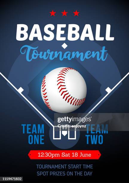 baseball tournament poster - baseball ball stock illustrations