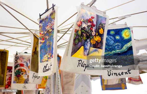 aix-en-provence, france: cezanne and van gogh towels for sale - aix en provence stock pictures, royalty-free photos & images