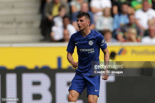 Mason Mount of FC Chelsea looks on during the pre-season friendly match between Borussia Moenchengladbach and FC Chelsea at Borussia-Park on August...
