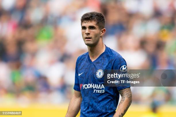 Christian Pulisic of FC Chelsea looks on during the pre-season friendly match between Borussia Moenchengladbach and FC Chelsea at Borussia-Park on...