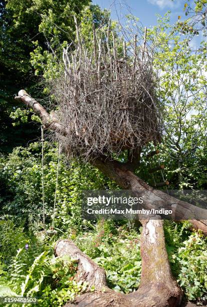 The RHS 'Back to Nature Garden' co-designed by Catherine, Duchess of Cambridge at the RHS Hampton Court Palace Garden Festival at Hampton Court...