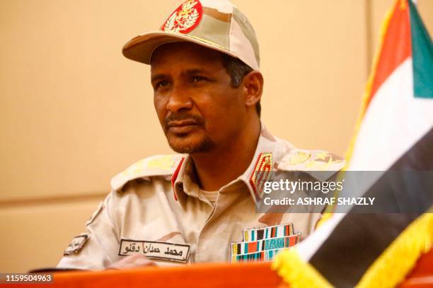 General Mohamed Hamdan Daglo, Sudan's deputy head of the Transitional Military Council, attends the signing of the constitutional declaration with...