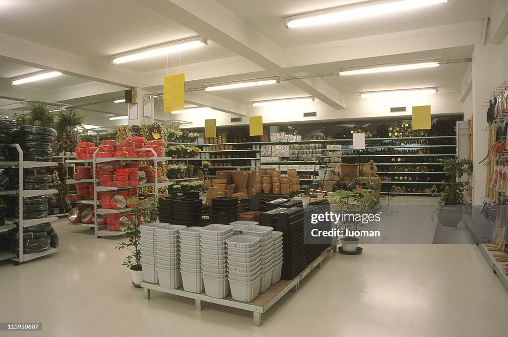 Jardinagem seção em um supermercado