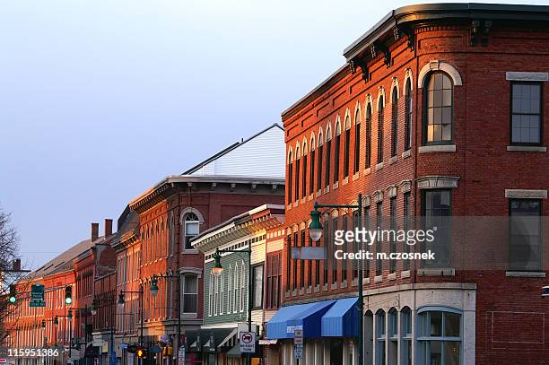 downtown - small town stockfoto's en -beelden