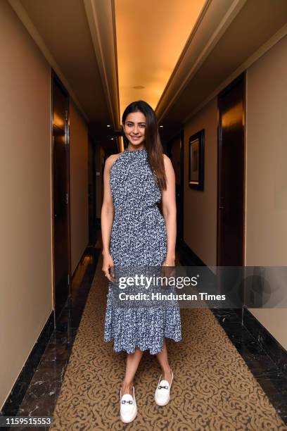 Bollywood actor Rakul Preet Singh poses during an exclusive interview with HT City-Hindustan Times, at Taj Palace, on July 26, 2019 in New Delhi,...