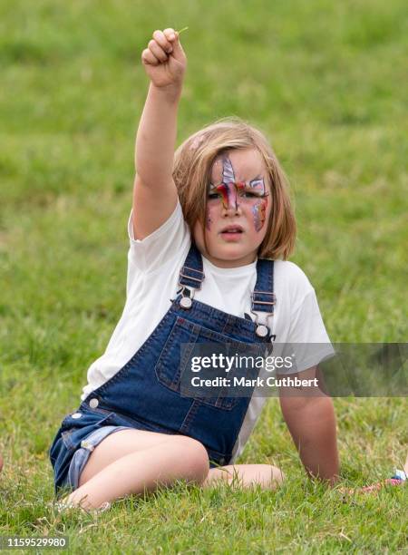 Mia Tindall during a Faclonry display at the 2019 Festival of British Eventing at Gatcombe Park on August 4, 2019 in Stroud, England.