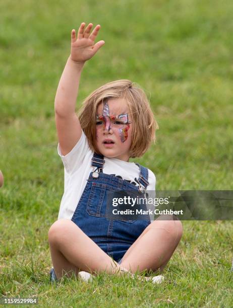 Mia Tindall during a Faclonry display at the 2019 Festival of British Eventing at Gatcombe Park on August 4, 2019 in Stroud, England.