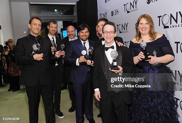 Tony winners for "Book of Mormon" Trey Parker, Matt Stone, Casey Nicholaw, Robert Lopez, Scott Rudin, Stephen Oremus, Larry Hochman and Ann Garefino...