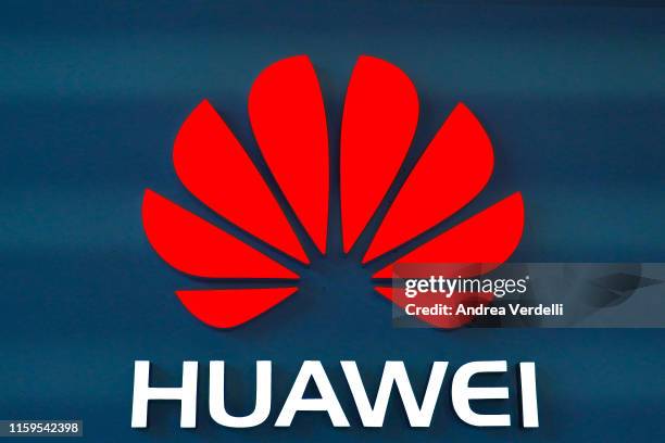 The Huawei logo is seen in a store on July 1, 2019 in Dongdaqiao, Chaoyang District, Beijing.
