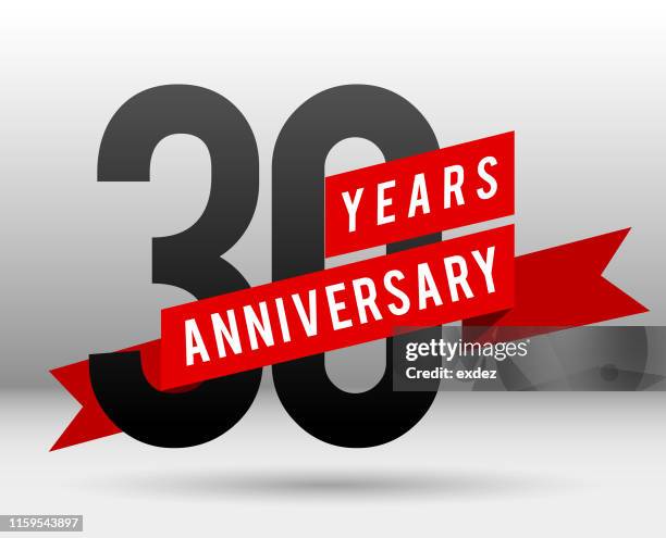 thirty year anniversary - 30th anniversary stock illustrations