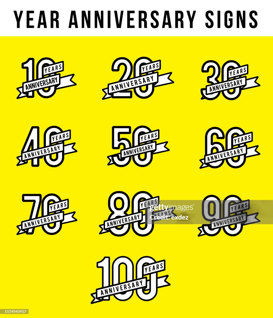 Aniversario del año establecido en vector