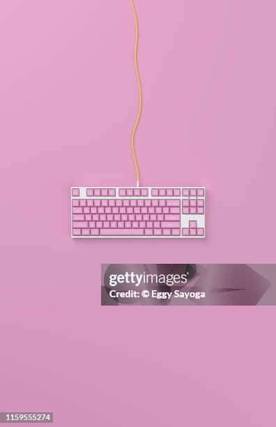 pink pastel mechanical keyboard - pastel colored bildbanksfoton och bilder