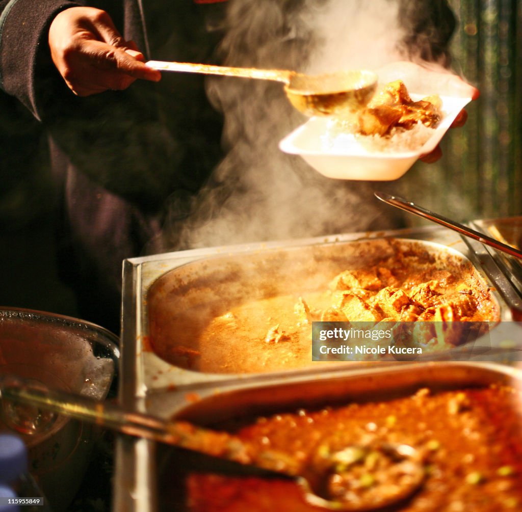 Indian food served in festival in England