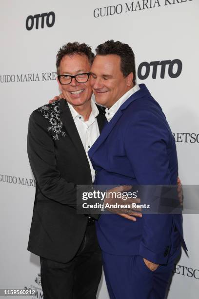 Frank Mutters and Guido Maria Kretschmer attend the after show party of Guido Maria Kretschmers show during the Berlin Fashion Week Spring/Summer...
