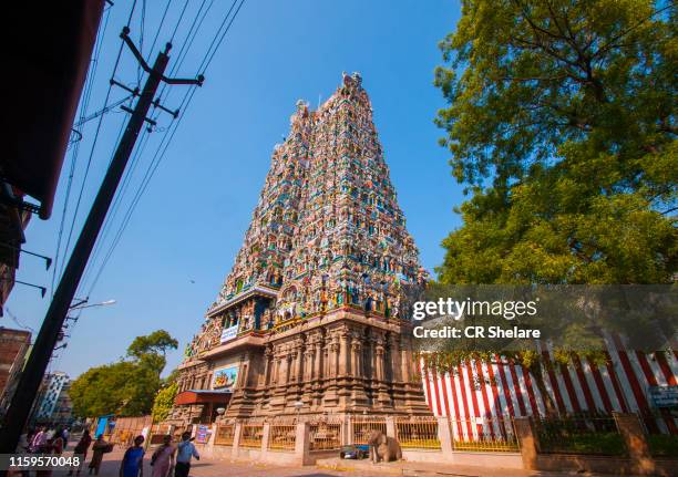 meenakshi temple, madurai, india. - south indian temple stock pictures, royalty-free photos & images