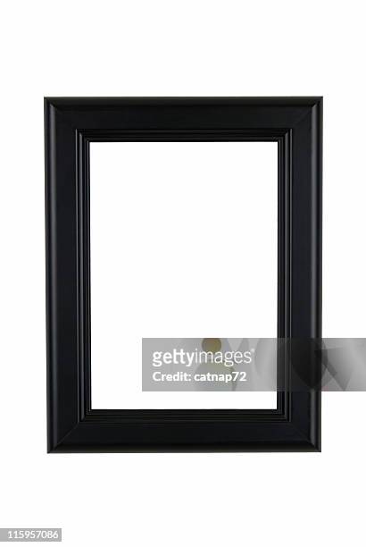 picture frame in black, classic modern style, white isolated background - black border stock pictures, royalty-free photos & images