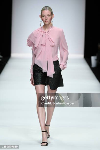 Model walks the runway at the Irene Luft show during the Berlin Fashion Week Spring/Summer 2020 at ewerk on July 02, 2019 in Berlin, Germany.