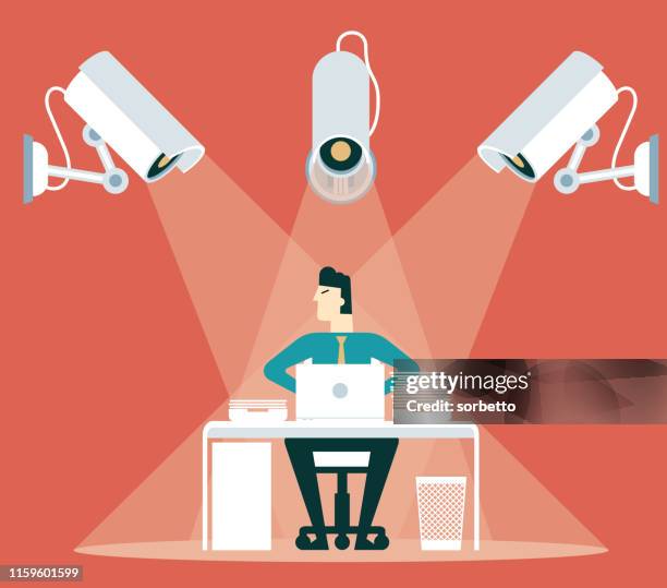 control - cctv - businessman - security camera stock illustrations